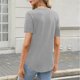 thumbnail image 3 of Camisas de Manga Corta para las Mujeres Casual Color Sólido Plisado V-Cuello Blusas, Moda Verano Top para Diario Y Fiesta, 3 of 7