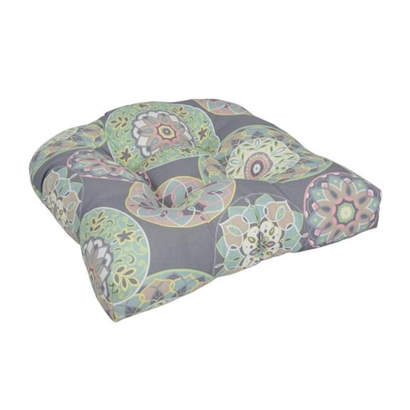 Blazing Needles 19-inch U-Shaped Spun Polyester Outdoor Tufted Dining Chair Cushion Cera Sterling