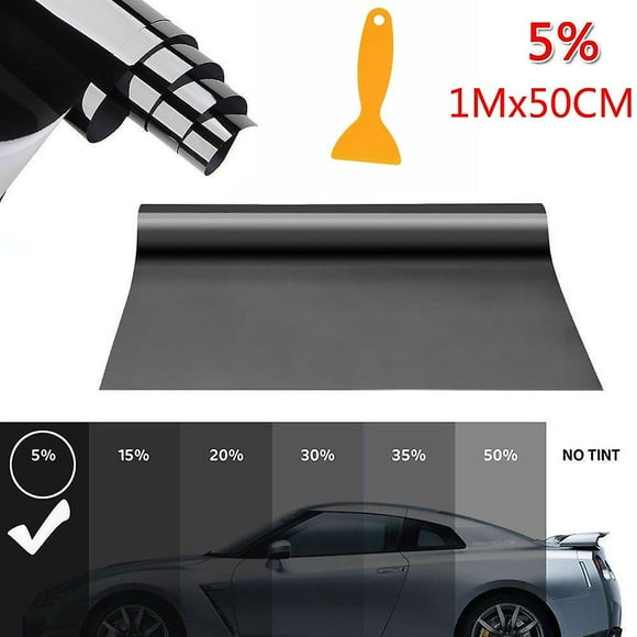 50cmx1m Practical Uncut Professional Dark Smoke Black 5% Vlt Car Window Tint Sunshade Film Glass Sticker