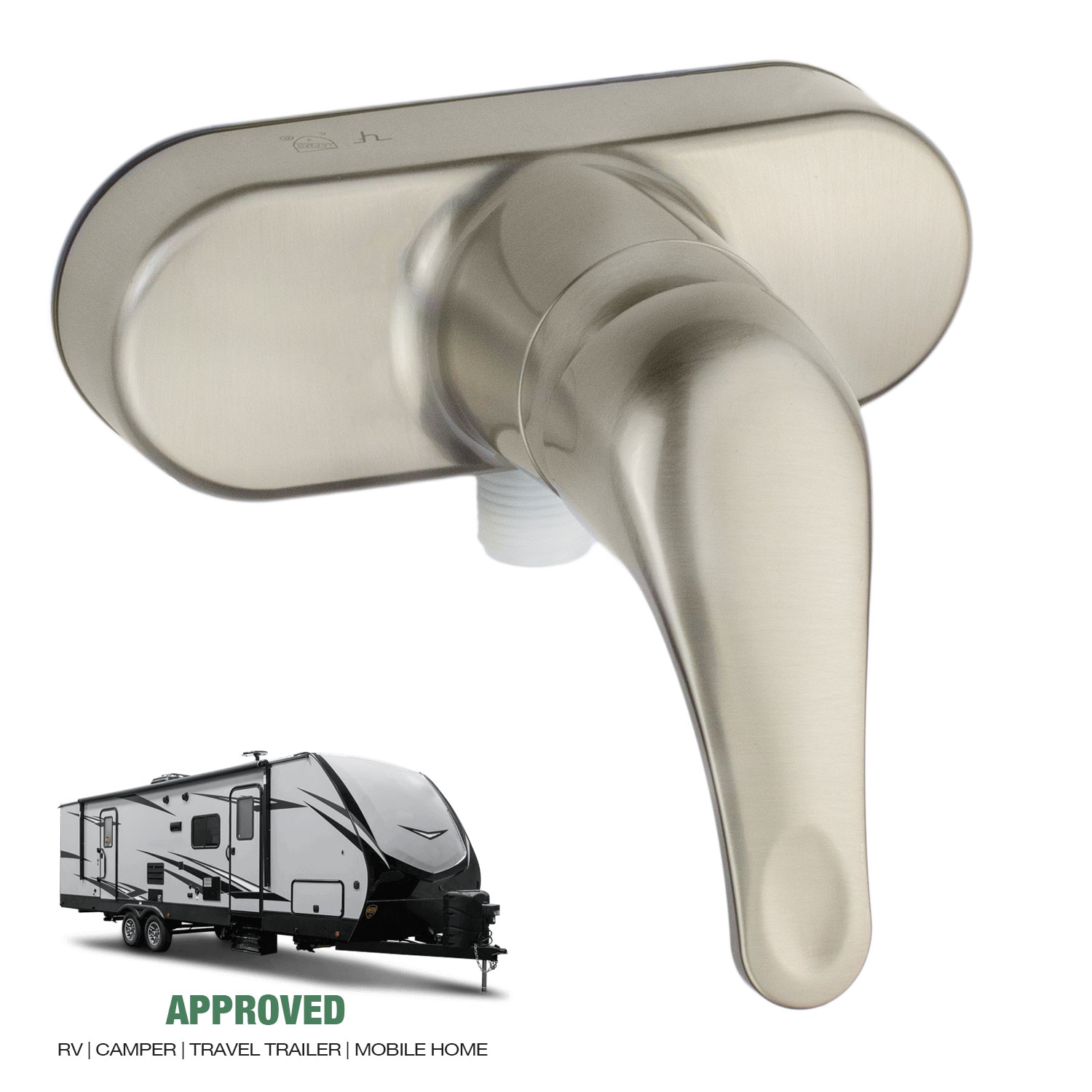 RV Mobile Travel Trailer Shower Faucet Single Handle Lever, Brushed