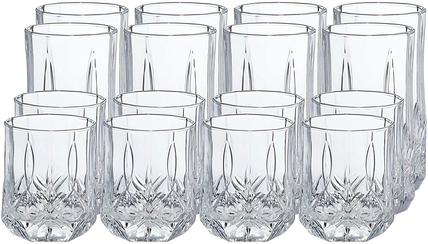 Basics Briercrest 16-Piece Old Fashioned and Coolers Glass Drinkware Set