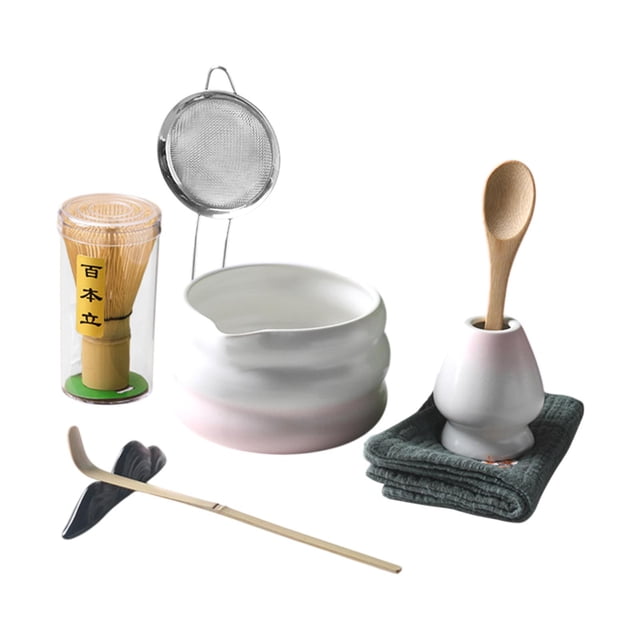 8 piezas Matcha Ceremony Set Matcha Sifter Too Too Tour Matcha Tea Making Kit tradicional matcha tazón para amantes del té de regalo Rosa