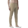 thumbnail image 2 of eloria Men's Premium Comfort Straight Fit Flat Front Dress Pant Pyjamas, Color: Dark Beige, Size : 44, 2 of 6