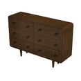 thumbnail image 6 of Stafford Modern Bedroom 6 Drawers Dressers in Solid Wood Walnut Brown, 6 of 6