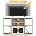 thumbnail image 5 of DWVO Farmhouse Corner TV Stand for TVs up to 55 inch with Power Outlet, TV Media Console with Storage, White Oak, 5 of 8