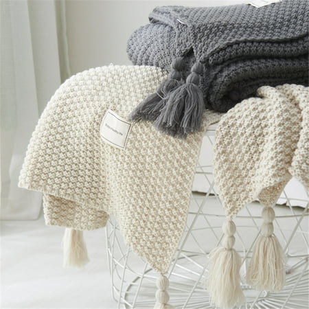 52 X 67 Soft Cotton Decorative Crochet Flowers Knitted Throw