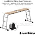 thumbnail image 4 of Escalera Multiposiciones de 3.3 Metros Aluminio Recta Tijera Andomio Plegable Versatil Antideslizante para Uso Interior Y Exterior De 12 Peldaños, 4 of 7