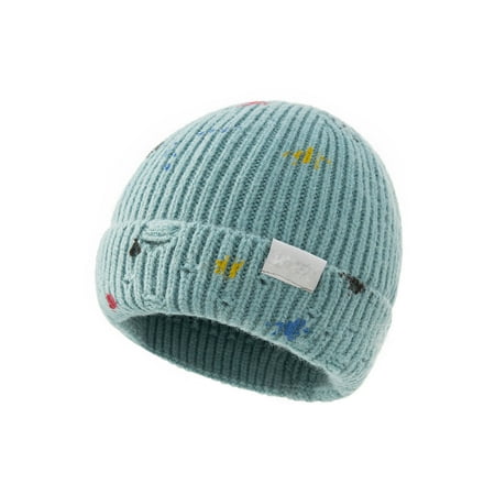 

Dadaria Baby Girl Winter Hat 1-5Years Toddler Kids Boy Girl Cap Kids Pigment Dot Dyed Baby Solid Color Warm Woollen Cap Warm Knitted Cap Green Boys Girls