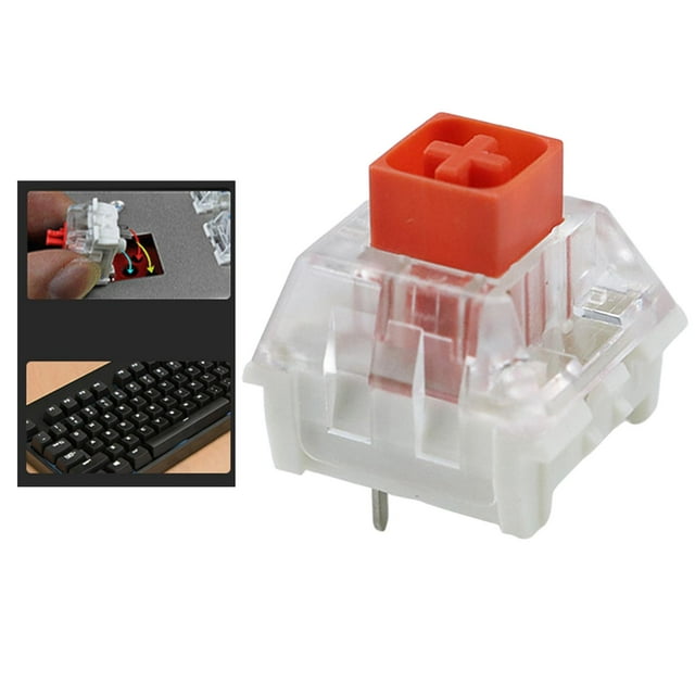 Interruptor de Caja para Teclados con Mecánico Interruptores de 3 Polos IP56 a Prueba de Polvo Lineal Táctil Compatible con SMD Montaje E rojo Hugo Interruptores de teclados