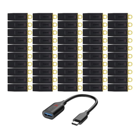 UPC: 0196271721048 | Kingston 128GB USB 3.2 DataTraveler Exodia Flash Drive(50-Pack) w/ USB-C Adapter