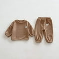 thumbnail image 2 of Infant Baby Bear Head Long-sleeved Combo Pants In Sets, 2 of 10