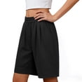 thumbnail image 4 of Aimik Plus Size Shorts for Women Solid Cotton Linen Loose Fit Casual Short Pants Summer Lightweight Comfortable Bottoms, 4 of 6
