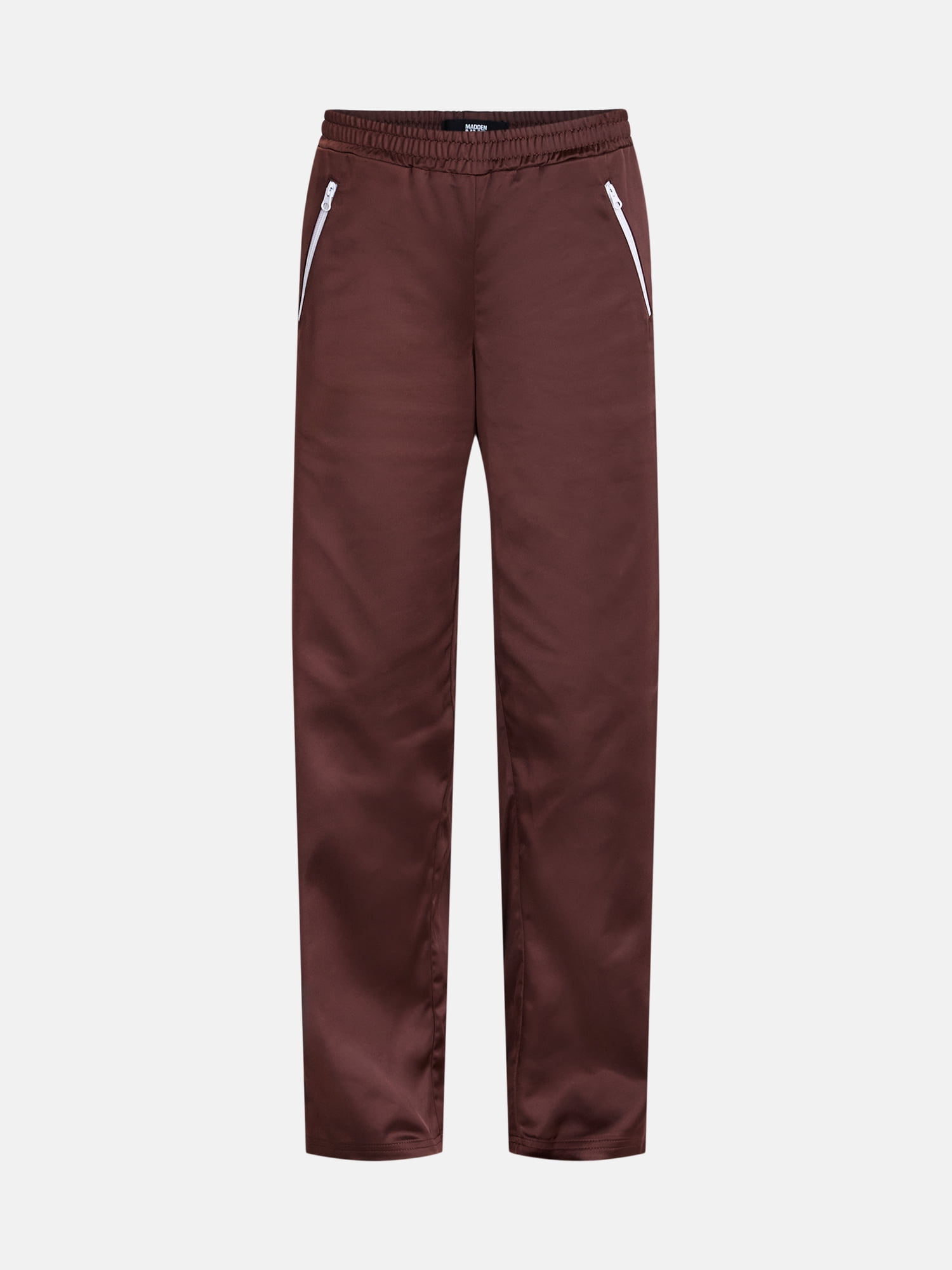 Madden NYC Women's Satin Track Pants with Side Stripes, 31.5" Inseam, Sizes XXS-XXL