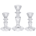 thumbnail image 5 of HofferRuffer Glass Candle Holders Set of 3, 1M+2S Clear Stripe Taper Candlestick Holders for Tabletop, Home Decor, Wedding, Birthday, Festival Party, 5 of 6
