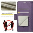 thumbnail image 6 of CaseMe Leather For iPhone 13 Wallet Case with RFID Blocking, For iPhone 13 Case Wallet for Women Men Card Holder Magnetic Clasp Kickstand Folio Case for iPhone 13,Purple,For iPhone 13, 6 of 11