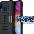 thumbnail image 5 of for Samsung Galaxy A20 A30 A50 Case Shock Absorption Shockproof Kickstand Armor Case with Belt Swivel Clip Holster Cover (Black) - Free Temper Glass Screen Included, 5 of 7