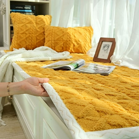 

Namzi Solid Color Plush Table Runner Faux Sheepskin Decorative Shaggy Dresser Scarf Not-Slip Desk Pad Luxury False Fur Dresser Tablecloth-Ginger 80x210cm(31.5x70.87inch)