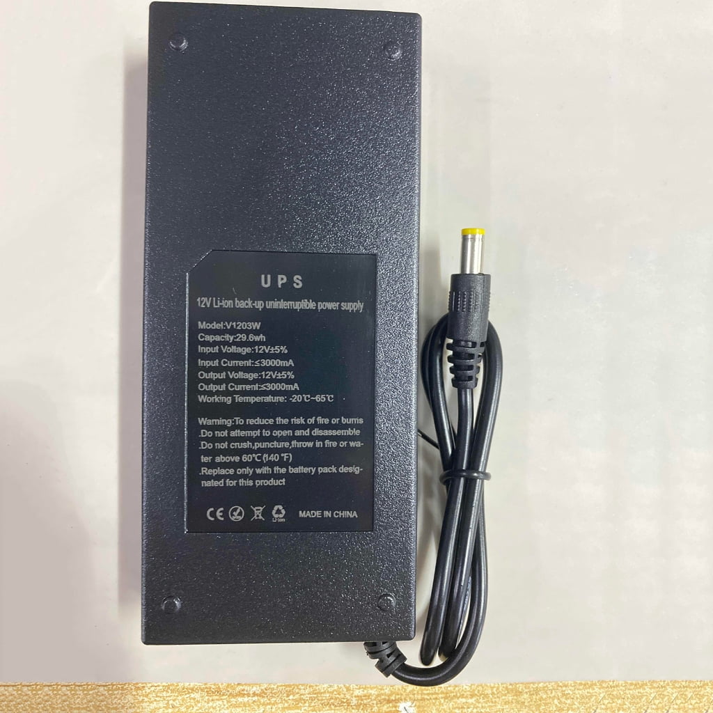 UPS 12V 3A Battery Backup and Surges Protector, 8000mAh Backup Battery Power Supply, Datalines Protections