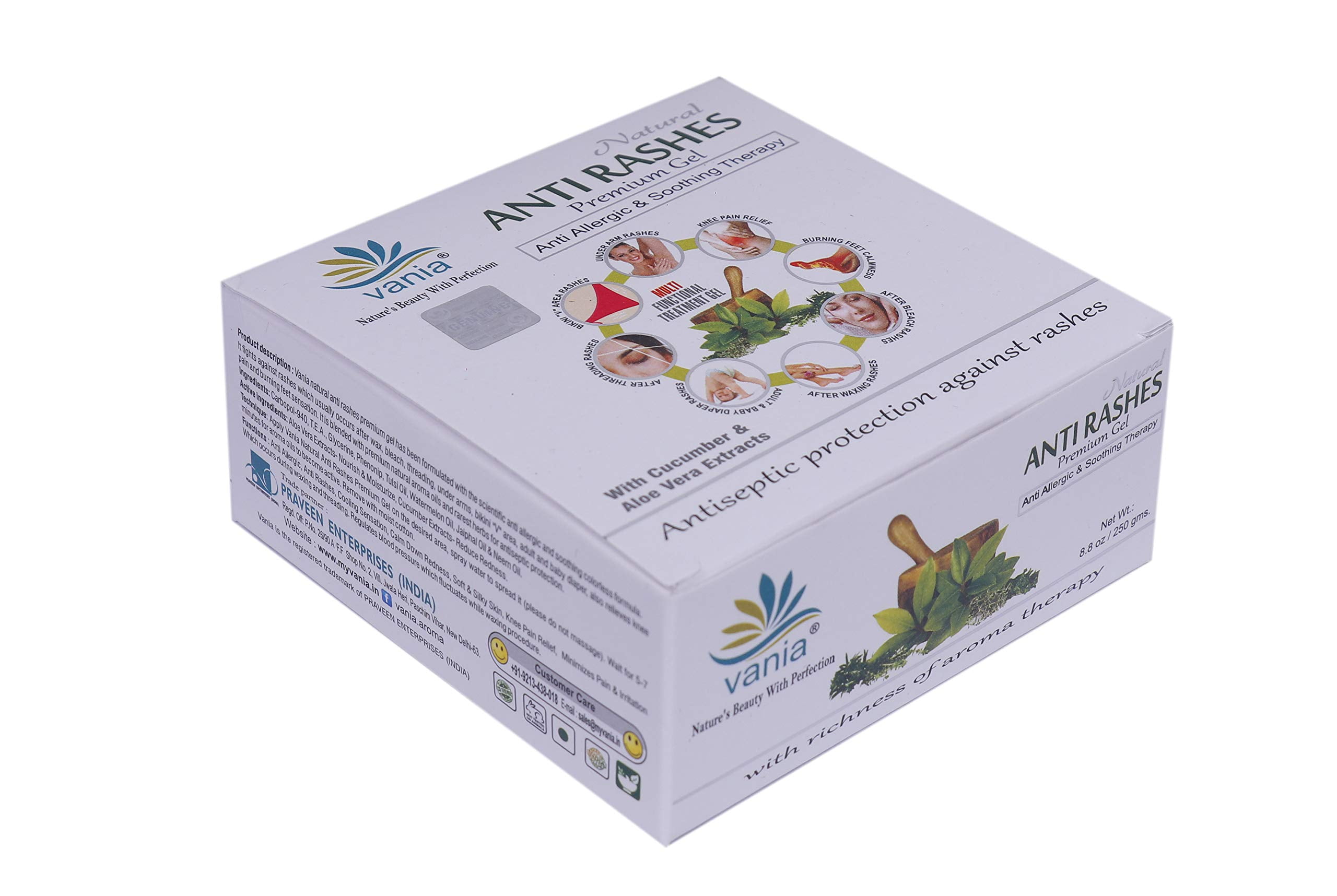 Vania Natural Anti Rashes Premium Gel 250 Gm Aroma Oils Rashes