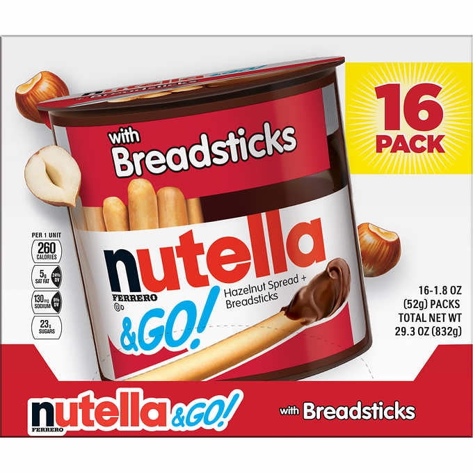 Nutella & Go, Hazelnut Spread And Breadsticks, 1.8 Oz, 16-Count