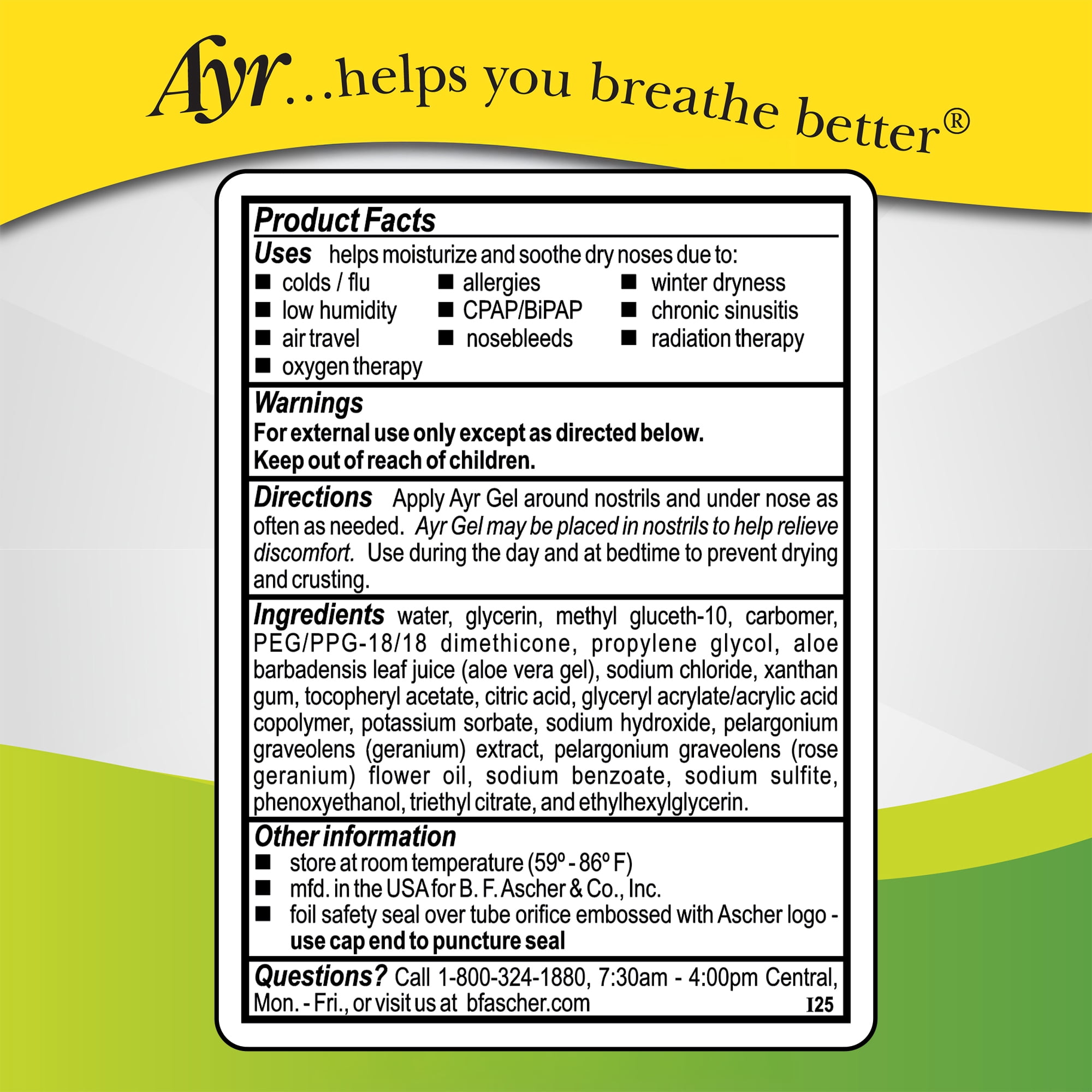 Ayr Saline Nasal Gel with Soothing Aloe, For Dry Noses, 0.5 oz