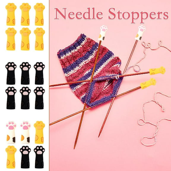 BETTERLIFE 6Pcs Knitting Needles Point Protectors Needle Tip Stopper DIY Weave Sewing Fast~ W9L2