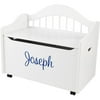 KidKraft - Personalized Limited Edition White Toy Box, Blue Script Boy's Name