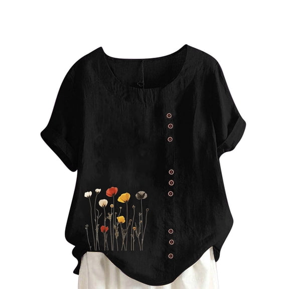 Going out Tops for Women Plus Size, Dressy Tank Tops for Women Cotton Linen Gauze Shirts Short Sleeve Summer Tunic Top Loose Fit Lightweight Casual Blouses