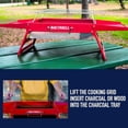 thumbnail image 3 of J&V TEXTILES Folding Portable Charcoal Grill, Tailgate Traveler Grill, Foldable Sturdy Durable Tabletop, Large Cooking Area 17x12" BBQ Backyard Outdoor Camping Beach Picnic Hiking Red, 3 of 5