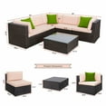 thumbnail image 5 of Devoko 6-Piece Steel Modern Design Outdoor Conversation Sets with Cushion and Table, Beige/Green, 5 of 6
