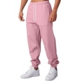 thumbnail image 2 of WTOBBY Men's Relaxed Fit Casual Sweatpants, Stretch Waistband with Drawstring for Sports and Everyday Wear, Comfortable and Easy Move, Soft Fleece Lining,Pink S, 2 of 8