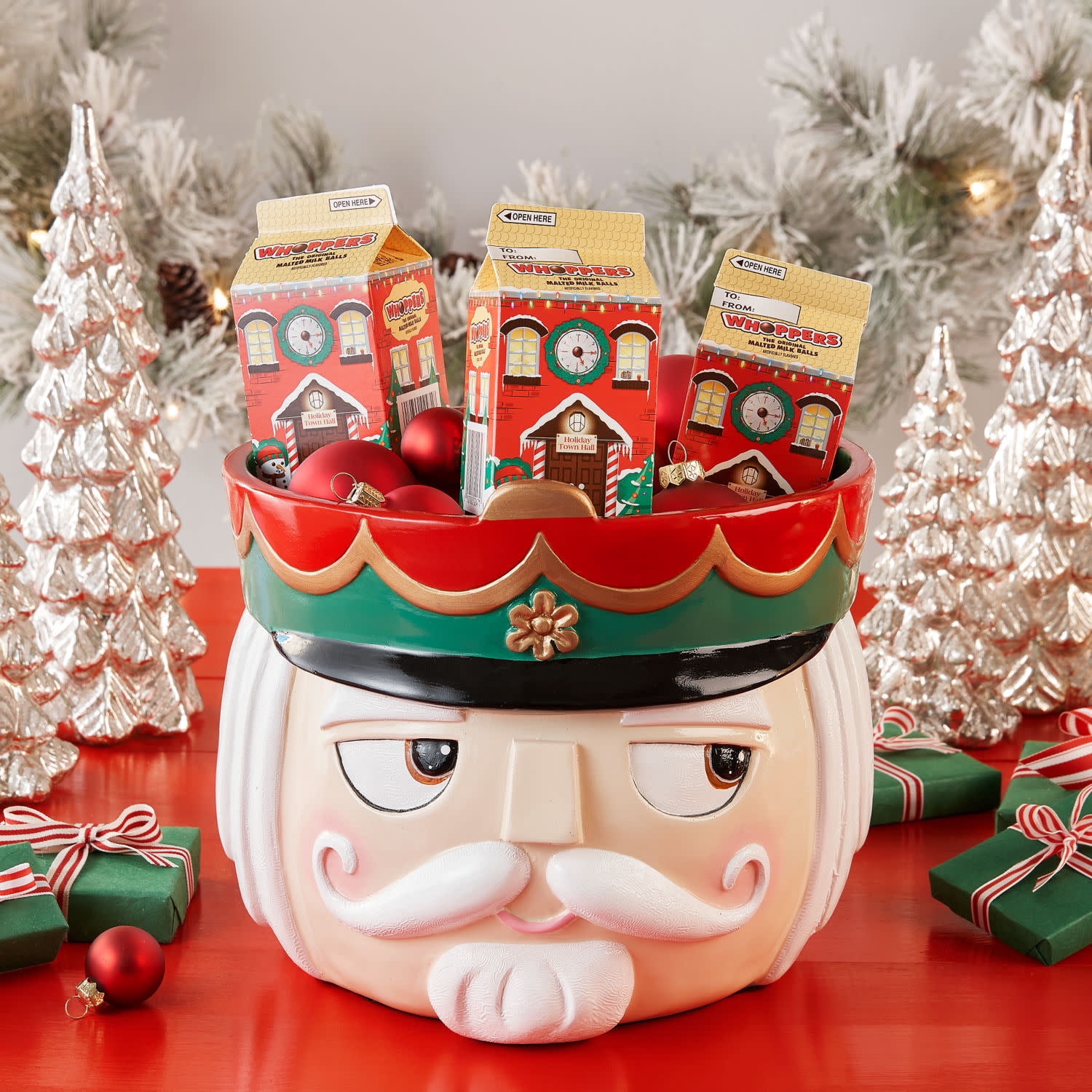 (4 pack) Whoppers Malted Milk Balls Christmas Holiday Candy Stocking Stuffers, Carton 3 oz