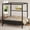 Black, variant on GDF Studio Queen Wooden Canopy Platform Bed with Upholstered Headboard, Reinforced Slats, Black