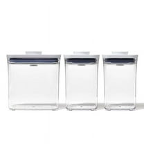 3pc Plastic Food Storage Container Set Clear: Air Tight Seal, Dishwasher-Safe