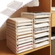 thumbnail image 1 of Estante organizador de cajones de plástico multiusos – ropa de armario apilable y transpirable, documentos, recipientes de comida, tablero plegable, blanco, 1 PC, 35x28,5x7cm, 1 of 6