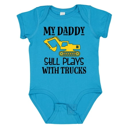 

Inktastic Construction Daddy Still Plays with Trucks Gift Baby Boy or Baby Girl Bodysuit
