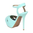 thumbnail image 3 of Women Nubuck Peep Toe Cross Band Platform Stiletto Ankle Strap Sandal CF32, 3 of 5