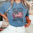 thumbnail image 6 of She Loves Jesus and America Too T-Shirt – Christian Patriotic USA Flag Burst Tee for Women, Faith and Freedom Shirt, 4th of July Religious Graphic Top, 6 of 7