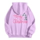 thumbnail image 4 of WILLBEST Sudaderas Deportivas para Mujer, Camiseta de Feliz Navidad para Mujer, Sudadera con Estampado de Letras y Árbol de Navidad, Sudadera con Capucha Navideña X-Grande, 4 of 4