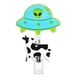 thumbnail image 1 of Portacredencial Retráctil Con Forma De Vaca Abducida Por OVNI, Original Portaidentificación Con Temática Alienígena, Divertido Accesorio Para Eventos, Clip Seguro Con Detalle Brillante, 1 of 9