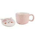 thumbnail image 1 of Taza de desayuno de gato con relieve de dibujos animados de cerámica de 480ml, taza de avena para el hogar del estudiante, 1 of 5
