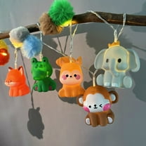 1.65M 10LEDs Forest Animal and Plush Pom Poms LED String Lights Battery Powered Animal Party Decor Lights