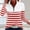 Red, variant on QUNYINEY Women Tops Casual Long Sleeve Spring Striped Shirt Quarter Zip Mock Neck Pullover Loose Fit Shirts for Women Trendy