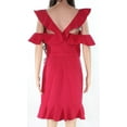 thumbnail image 2 of Rachel Zoe Womens Delia Ruffled Cold Shoulder Dress, Red, 8, 2 of 4