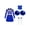 A Blue, variant on Eandarui Girls Cheer Leader Outfits Cheerleading Uniform Long Sleeve Leotard Dress with Pom Poms A White&Black 16