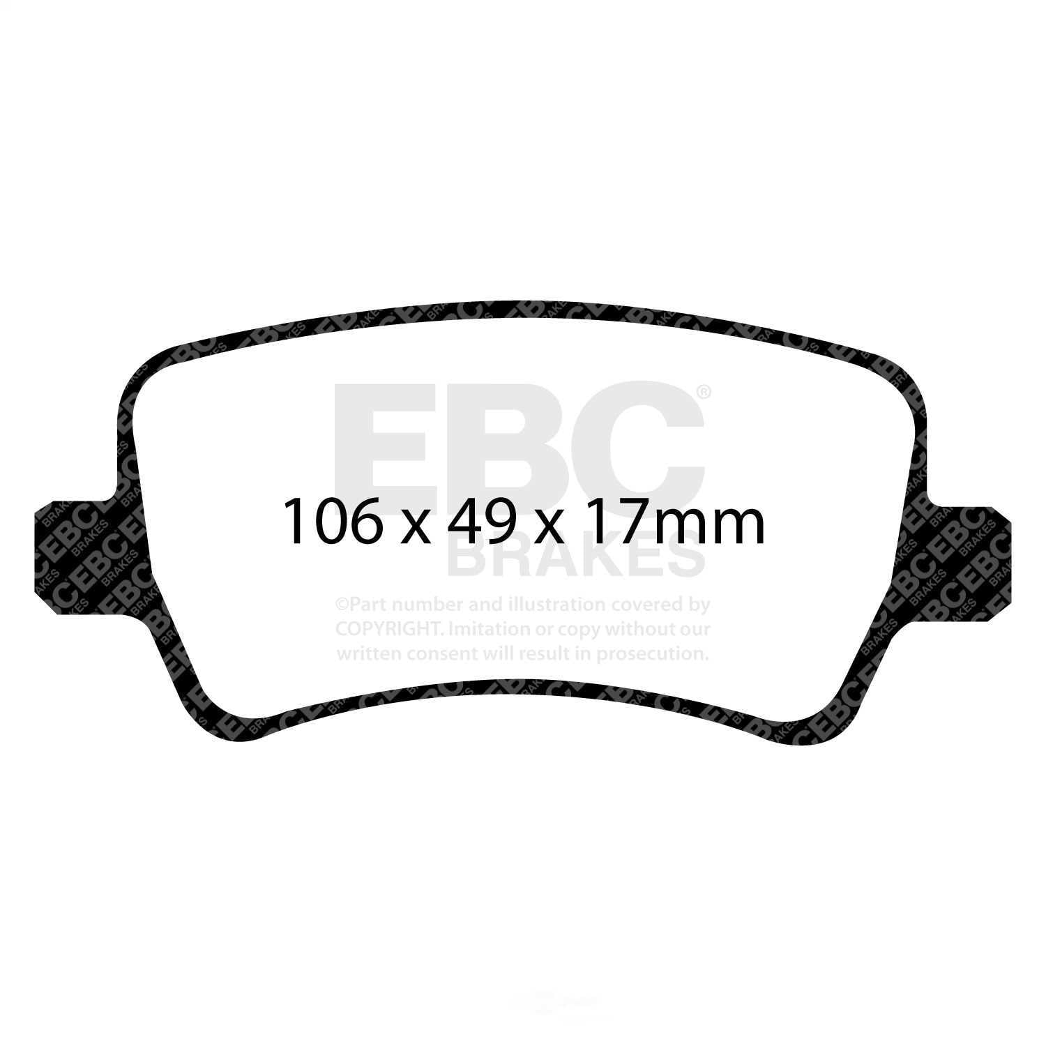 EBC Brakes Redstuff Premium Fast Street Pad For All Engine Sizes Fits select: 2011-2018 VOLVO S60, 2010-2017 VOLVO XC60