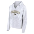 thumbnail image 2 of Women's Fanatics White/Gray Colorado Buffaloes Arch Logo Striped Notch Neck Pullover Hoodie, 2 of 3