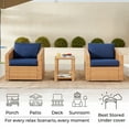 thumbnail image 5 of CHITA 3-Piece Outdoor Wicker Patio Furniture Set with Side Table, Outdoor Light Brown Wicker Chair with Cream Cushion, Blue, 5 of 8