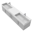 thumbnail image 3 of Castello USA Amazon 84" Gray Wood Floating Vanity with White Top and Chrome Trim, 3 of 10
