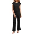 thumbnail image 1 of AherBiu Ribbed Sets for Women 2 Piece Loungewear Tank Tops with Pants Knitted Sweater Outfits, 1 of 4